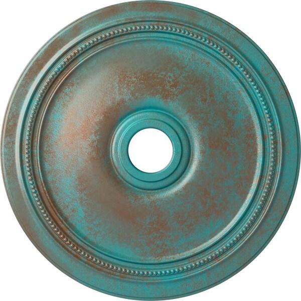 Ekena Millwork Diane Ceiling Medallion (Canopies up to 6 1/4"), 24"OD x 3 5/8"ID x 1 1/4"P, Copper Green Patina CM24DICGS - main